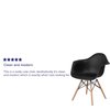 Flash Furniture 2 Pack Alonza Series Black Plastic Chair with Wooden Legs 2-FH-132-DPP-BK-GG